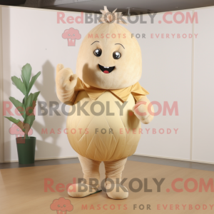 Beige aas mascottekostuum...