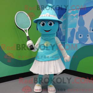 Turquoise Tennis Racket...