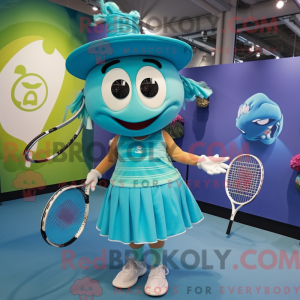 Turquoise Tennis Racket...