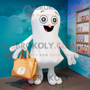Hvit Octopus maskot drakt...