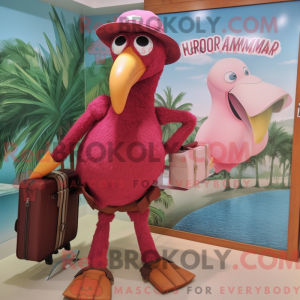 Máscara Maroon Flamingo com...