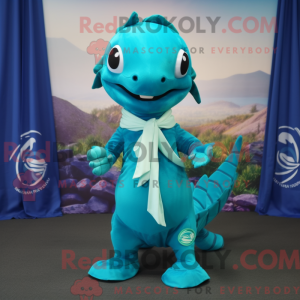 Turkis Hydra maskot kostume...