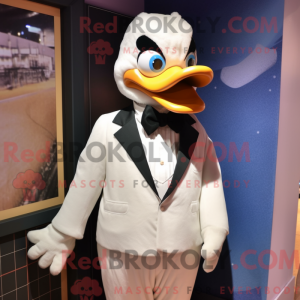 Cream Goose mascottekostuum...