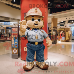 Tan Fire Fighter maskot...