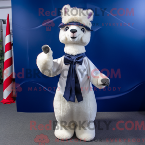 Navy Alpaca mascot costume...