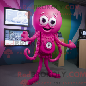 Magenta Squid mascot...