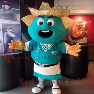 Teal Nachos mascot costume...