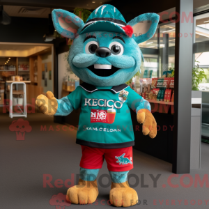 Teal Nachos mascot costume...
