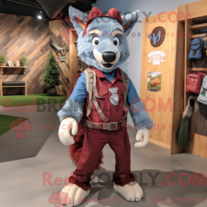Maroon Wolf-mascottekostuum...