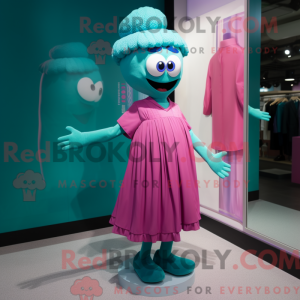 Teal Pink mascot costume...