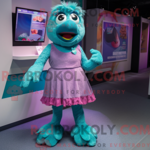 Teal Pink Maskottchen...
