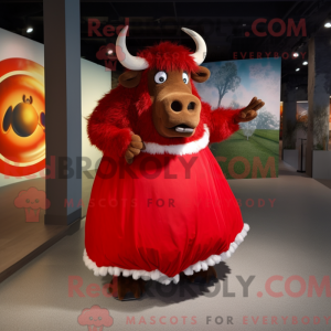 Red Yak-mascottekostuum...