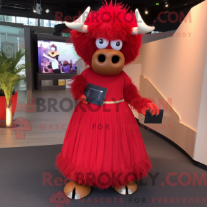 Red Yak maskot kostume...