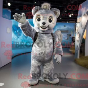 Sølv Men maskot kostume...