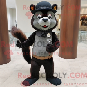 Sort egern maskot kostume...