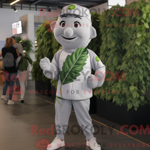 Sølv spinat maskot drakt...