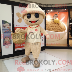Beige Fried Rice maskot...