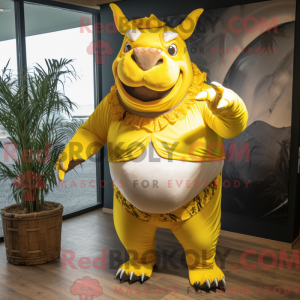 Yellow Rhinoceros mascot...
