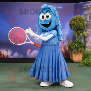 Blå tennisketcher maskot...