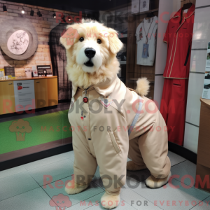 Beige hondenmascottekostuum...
