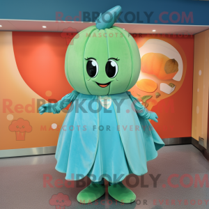 Turkis melon maskot kostume...