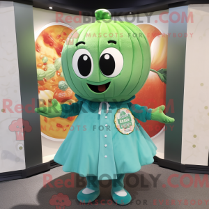 Turkis melon maskot kostume...