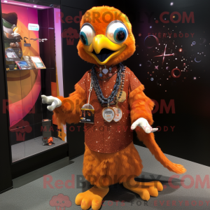 Oranje pauw mascotte...