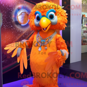 Máscara de pavão laranja...
