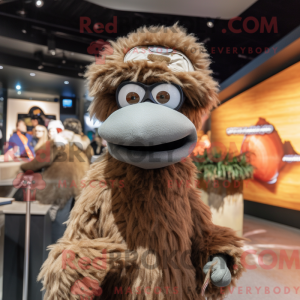 Brown Emu mascot costume...