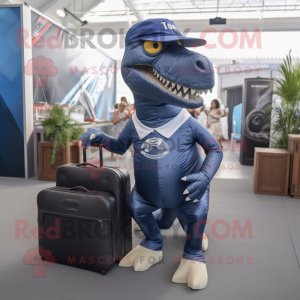 Navy T Rex maskot kostume...