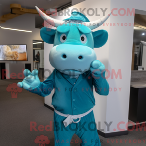 Cyan Bull máscara drapeada...