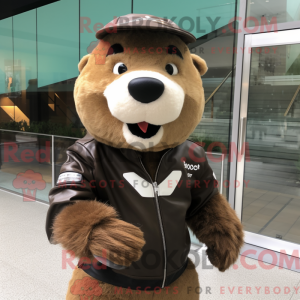 Brun Beaver maskot kostume...