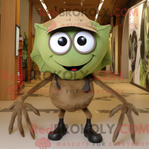 Olive Spider maskot kostume...