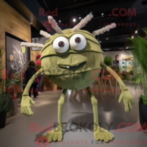 Fantasia de mascote Olive Spider com calça chino e brincos - Mascotes aranha - REBROKO_332159 - RedBrokoly.com