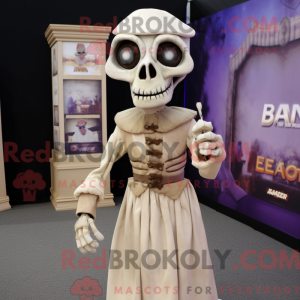 Beige Undead maskot kostume...