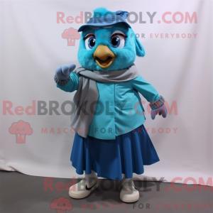 Postava maskota Teal Blue...