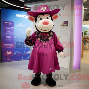 Magenta Kuh Maskottchen...