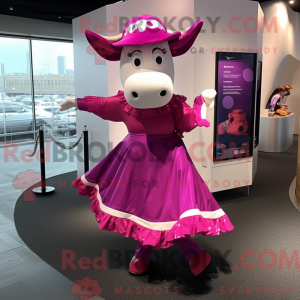 Magenta Kuh Maskottchen...