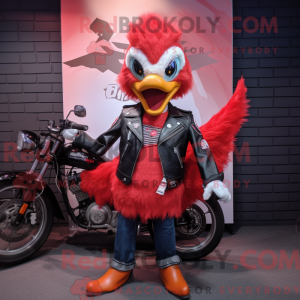 Rode Zwanen mascottekostuum...