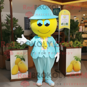 Cyan citron maskot kostume...