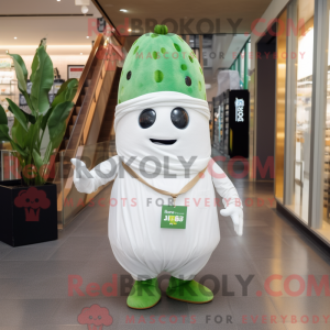 Hvit agurk maskot kostyme...