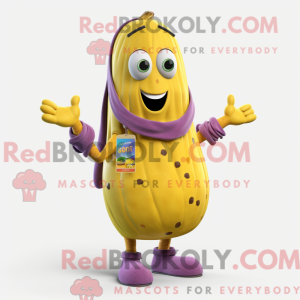Gul aubergine maskot...