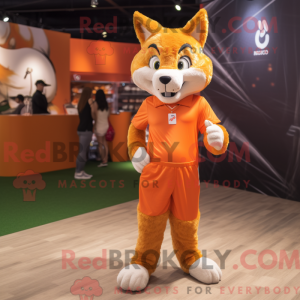Orange Lynx maskot kostume...