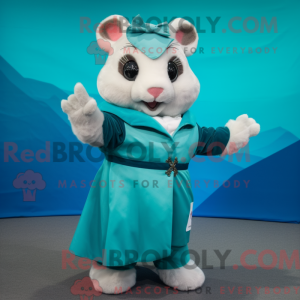 Blågrøn hamster maskot...