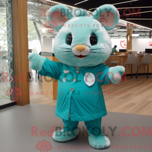 Blågrøn hamster maskot...