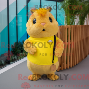 Gul marsvin maskot kostume...