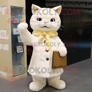 Cream Cat maskot drakt...