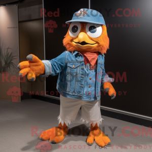 Orange Hawk-mascottekostuum...