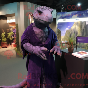 Purple Komodo Dragon mascot...