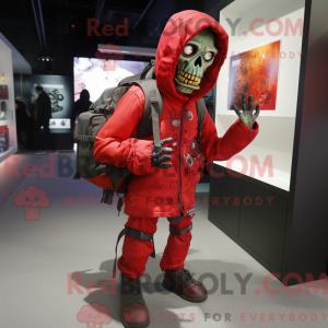 Máscara de zumbi vermelha...